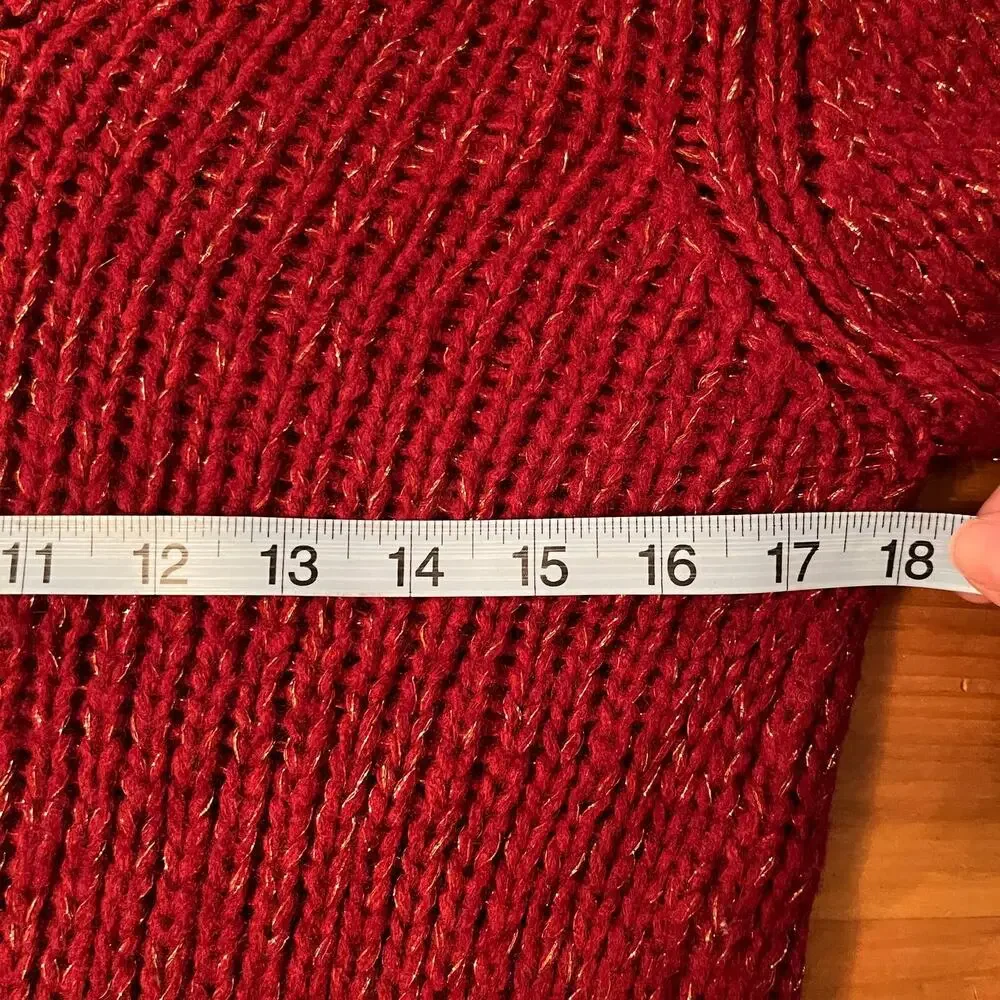 J. Crew Women's Wool Blend Cowl Neck Metallic Rust Orange Sweater Medium